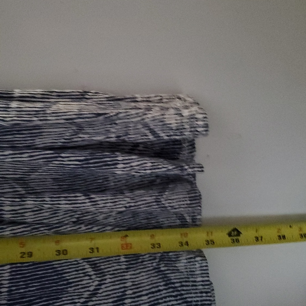 Skies Are Blue Geometric Flowy Tank Dress Size Medium Navy White Tie Waist - Picture 8 of 8